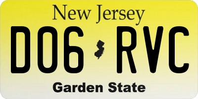 NJ license plate D06RVC