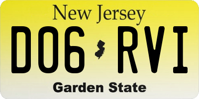NJ license plate D06RVI