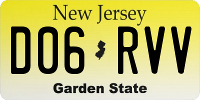 NJ license plate D06RVV