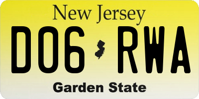 NJ license plate D06RWA