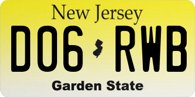 NJ license plate D06RWB