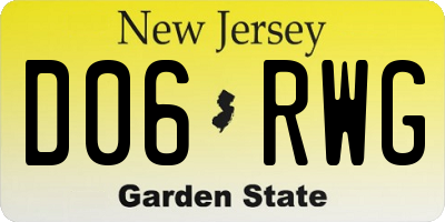 NJ license plate D06RWG