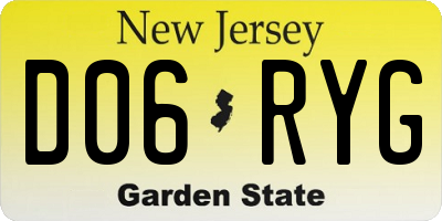NJ license plate D06RYG