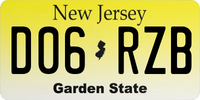 NJ license plate D06RZB