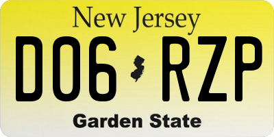 NJ license plate D06RZP