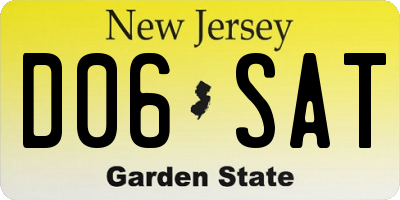 NJ license plate D06SAT