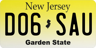 NJ license plate D06SAU