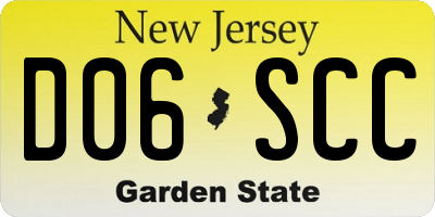 NJ license plate D06SCC