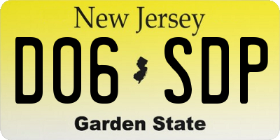 NJ license plate D06SDP