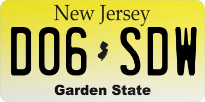 NJ license plate D06SDW