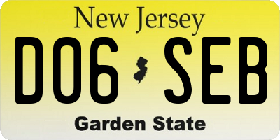 NJ license plate D06SEB