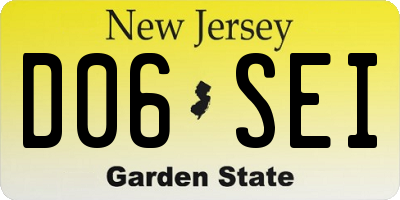 NJ license plate D06SEI