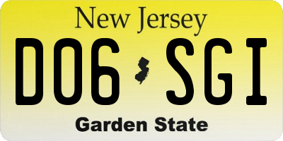 NJ license plate D06SGI