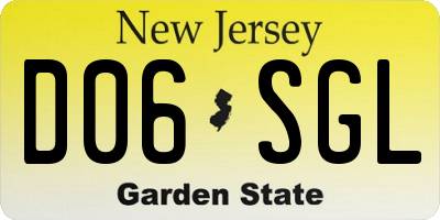 NJ license plate D06SGL