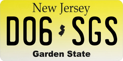NJ license plate D06SGS