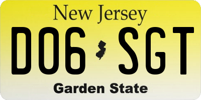 NJ license plate D06SGT