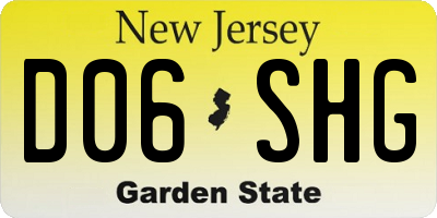 NJ license plate D06SHG