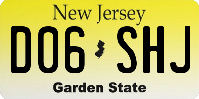 NJ license plate D06SHJ
