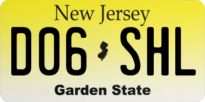 NJ license plate D06SHL