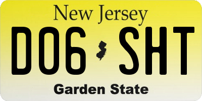 NJ license plate D06SHT