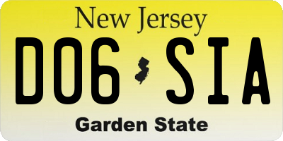 NJ license plate D06SIA