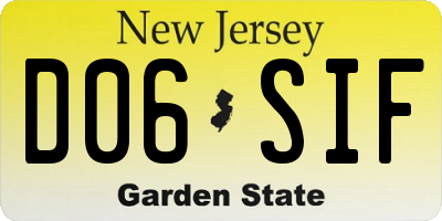 NJ license plate D06SIF
