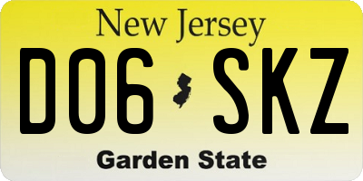 NJ license plate D06SKZ