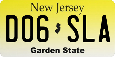 NJ license plate D06SLA