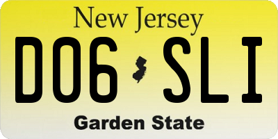 NJ license plate D06SLI