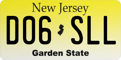 NJ license plate D06SLL