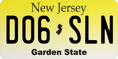 NJ license plate D06SLN