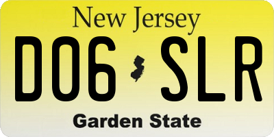 NJ license plate D06SLR
