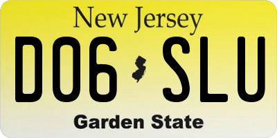NJ license plate D06SLU