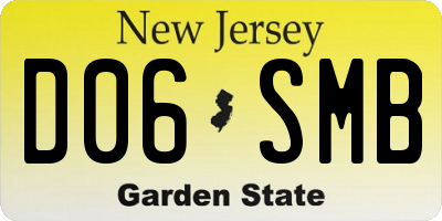 NJ license plate D06SMB
