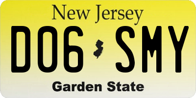 NJ license plate D06SMY
