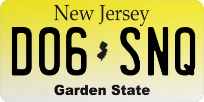 NJ license plate D06SNQ