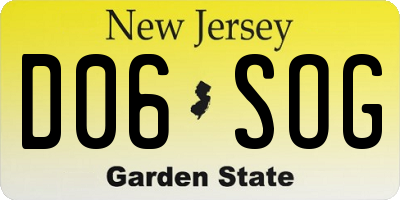 NJ license plate D06SOG
