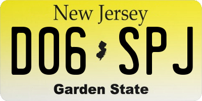 NJ license plate D06SPJ