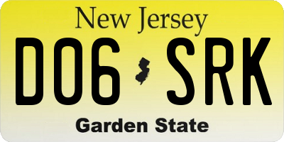 NJ license plate D06SRK