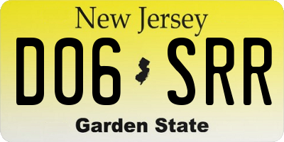 NJ license plate D06SRR
