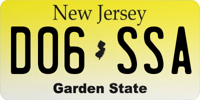 NJ license plate D06SSA