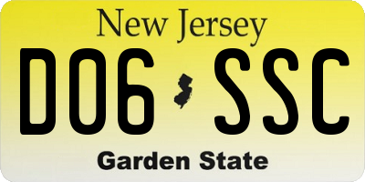 NJ license plate D06SSC