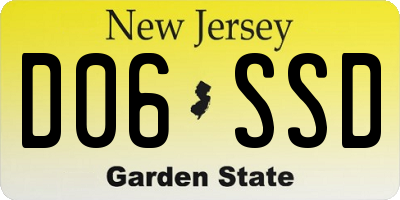 NJ license plate D06SSD