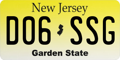 NJ license plate D06SSG