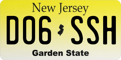 NJ license plate D06SSH