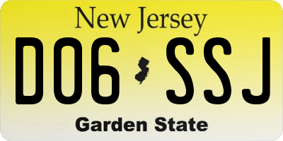 NJ license plate D06SSJ