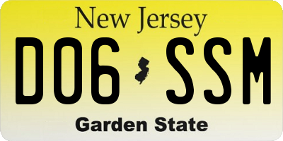 NJ license plate D06SSM