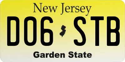 NJ license plate D06STB