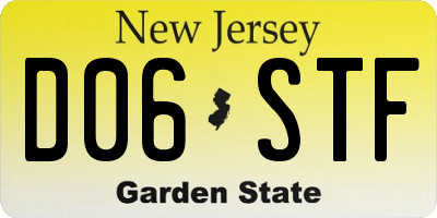 NJ license plate D06STF