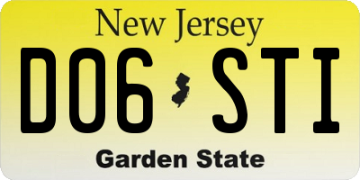 NJ license plate D06STI